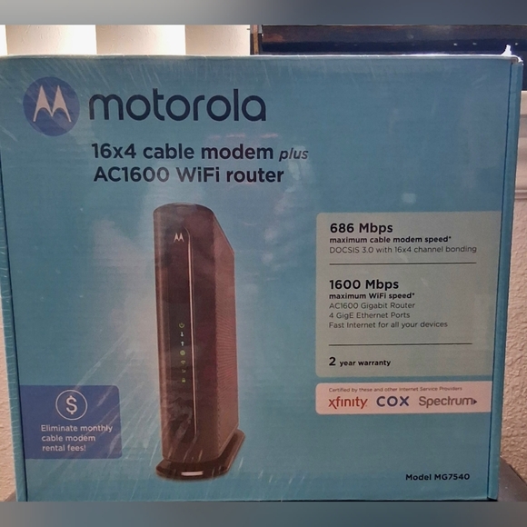 💲IT'S A SALE!! Motorola Cable Modem Plus AC1600 WiFi Router💲